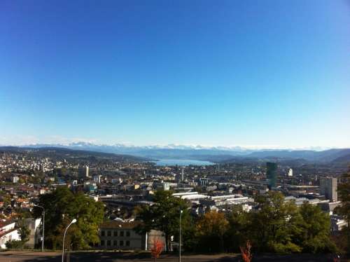 Wide Angle View of Zurich  free photo