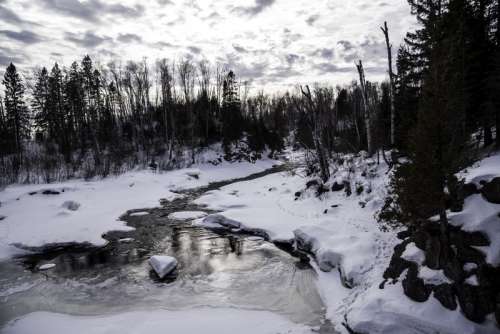 Winter River Landscape in Temperance River State Park, Minnesota free photo