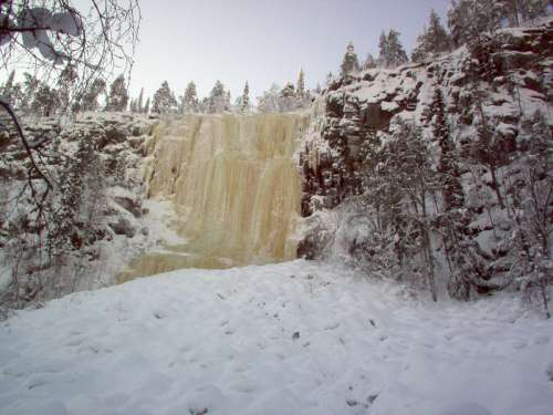 Winter snow scene in Posio, Finland free photo