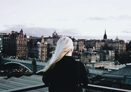 Women looking at Edinburgh free photo