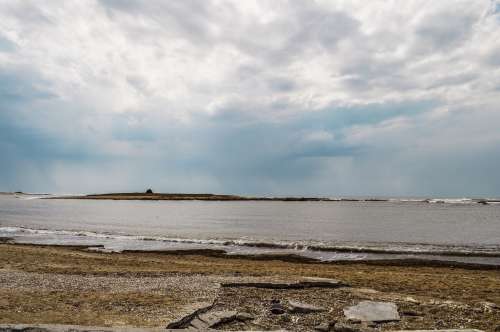 landscape of a beach in uruguay a cloudy day free image