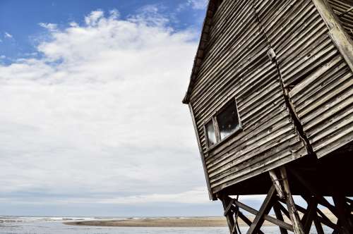 abandoned house on a beach in South America free image