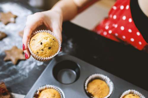 Girl preparing muffins