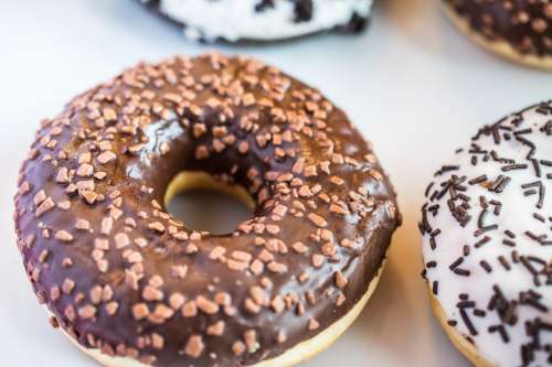 Chocolate donut detail