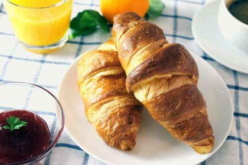 Croissants with a jam breakfest