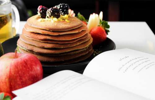 Pancakes with the fruit on the top
