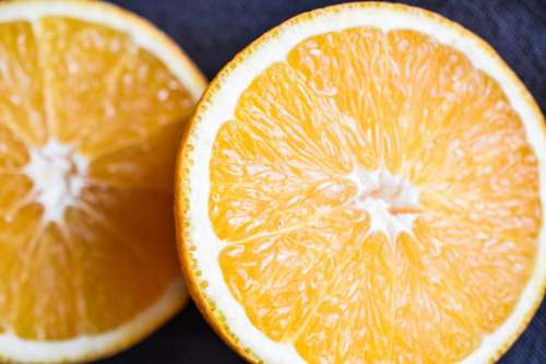 Sliced orange fruit macro