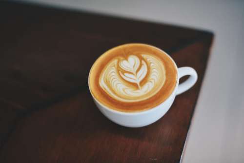 Artistic prepared coffee cappuccino