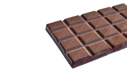 Chocolate on white background