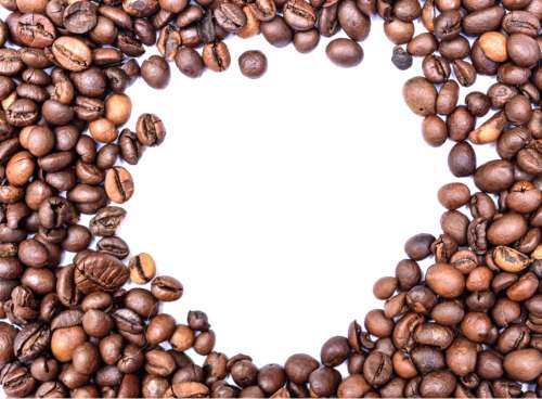 Coffee beans in circle