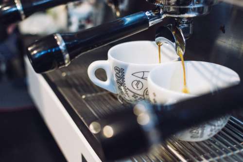 Coffee machine at a café