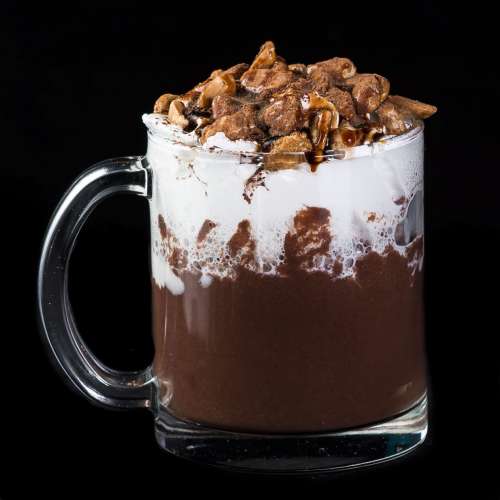 Hot chocolate with hazelnuts
