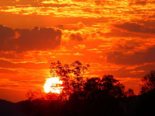 Abendstimmung Sunset Sky Sun Morgenrot Afterglow