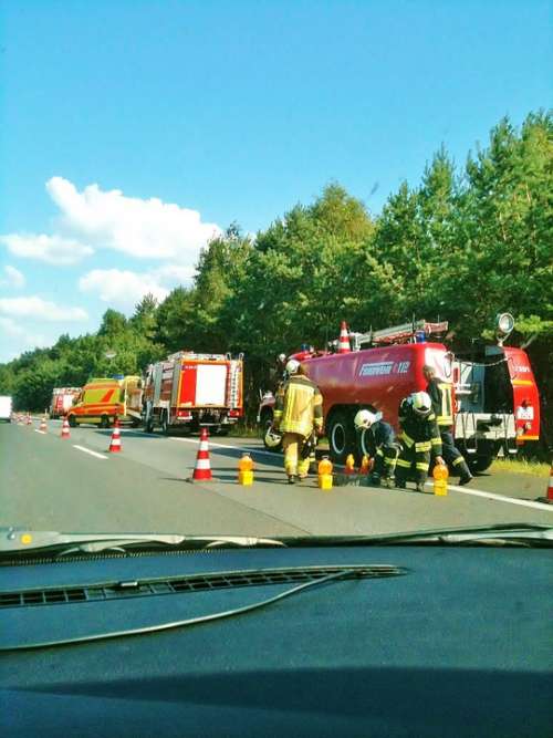 Accident A11 Motorway Fire Doctor On Call Ambulance