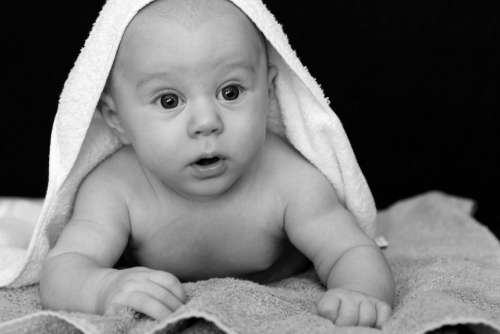 Adorable Baby Bath Blanket Boy Child Clean