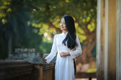 Adult Asian Attractive Blur Dress