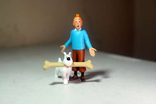 Adult Man Male Dog Bone Snowy Tintin Anime