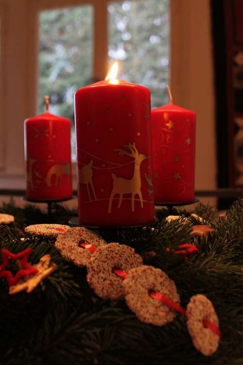Advent Wreath Candle Red Green Light Advent