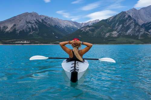 Adventure Clear Water Exercise Female Kayak Lake