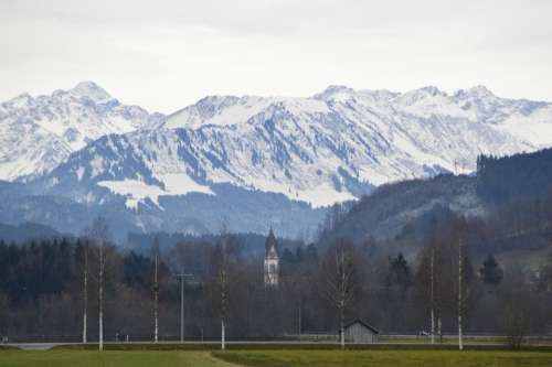 Allgäu Mountains Valley Steeple