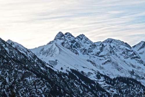 Allgäu Mountains Winter Mädelegabel Trettachspitze