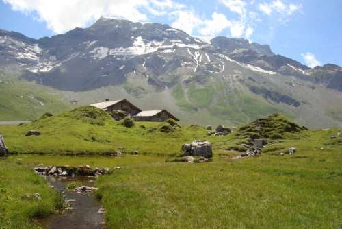 Alp Mountains Switzerland Hut