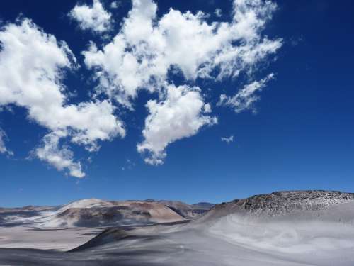 Andean Desert Andes Mountains Sky Blue Clouds