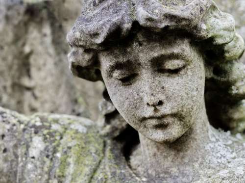 Angel Stone Statue Weeping Cemetery Memorial