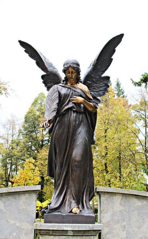 Angel Sculpture Bronze Statue Cemetery Bronze Tomb