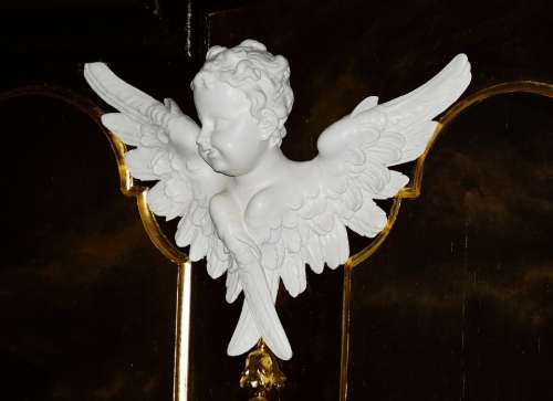 Angel Wing Figure Sculpture Heavenly Face