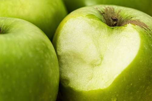 Apple Green Bite Healthy Green Apple Fruit Juicy