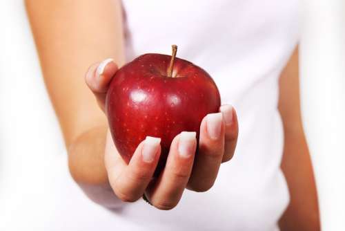 Apple Diet Female Food Fresh Fruit Girl Hand
