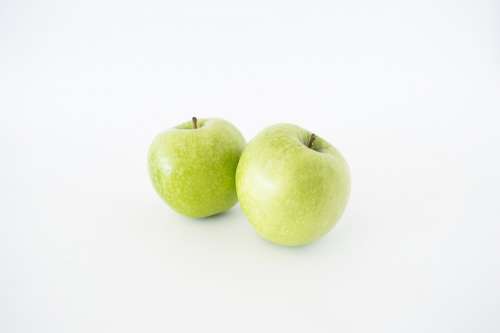 Apples Isolated Green Food Healthy White Fruit