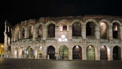 Arena Verona Night Italy Monument Piazza Bra