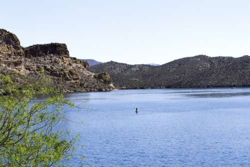 Arizona Saguaro Lake Mountains Cactus Desert