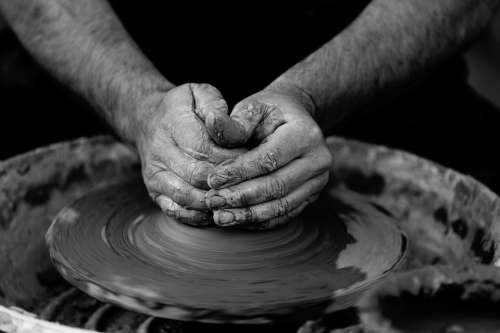 Art Pottery Clay Craft Hands Man Person Artist