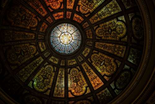 Art Ceiling Dome Pattern Stained Glass