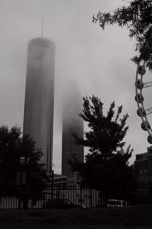 Atlanta Fog Mist Architecture Buildings City