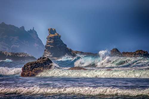 Atlantic Nature Landscape Sea Wave Breakwater