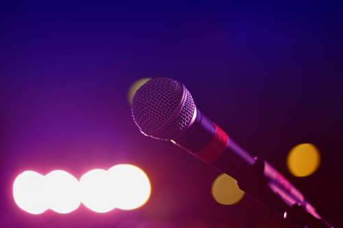 Audio Microphone Bokeh Bright Close-Up Karaoke