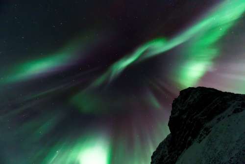 Aurora Borealis Dark Night Northern Lights Sky