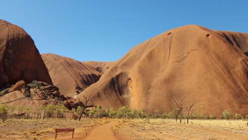 Australia Rock Mountains Landscape Outback Uluru