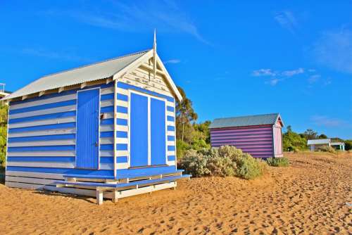 Australia Melbourne Colorful Beach Cottage City