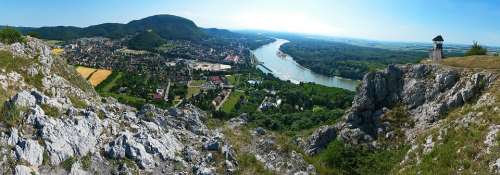 Austria Danube Hainburg Braunsberg Panorama