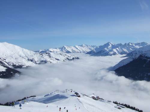 Austria Mountains Clouds Sky Alpine