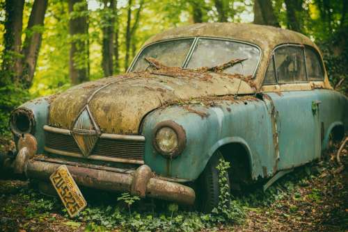 Auto Pkw Junkyard Scrap Rust Resting Place