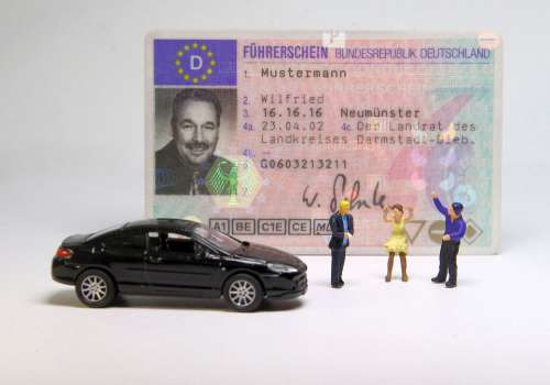 Auto Driver'S License Miniature Figures