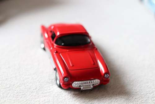 Automotive Toys Vehicle Red Car Close-Up Model