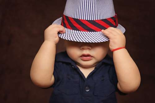 Baby Boy Hat Covered Eyes Child Baby Boy Kid
