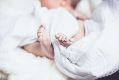 Baby Baby Feet Bed Blanket Child Little Newborn